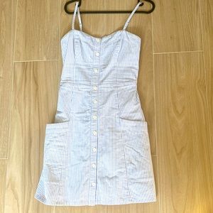 Abercrombie and fitch stripped blue and white dress